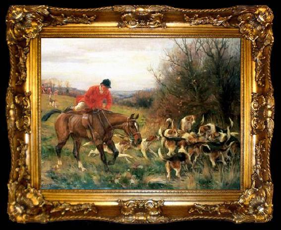framed  unknow artist Classical hunting fox, Equestrian and Beautiful Horses, 199., ta009-2